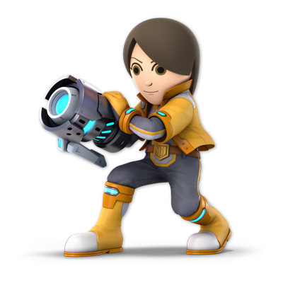 Mii Gunner as appearing in Super Smash Bros. Ultimate.