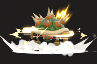 Bowser performing the move Whirling Fortress.