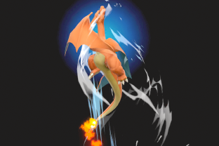 Charizard performing the move Fly.