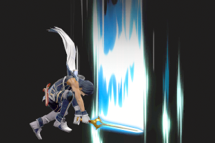 Chrom performing the move Soaring Slash.