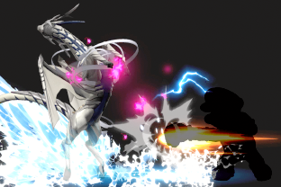 Corrin performing the move Counter Surge.