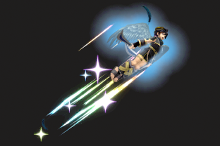 Dark Pit performing the move Power of Flight.