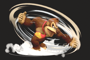 DK performing the move Spinning Kong.