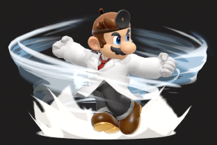 Dr. Mario performing the move Dr. Tornado.