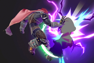 Ganondorf performing the move Dark Dive.