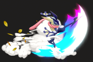 Greninja performing the move Shadow Sneak.