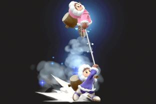 Ice Climbers performing the move Belay.