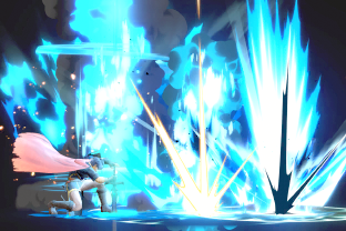 Ike performing the move Eruption.