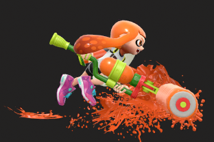 Inkling performing the move Splat Roller.