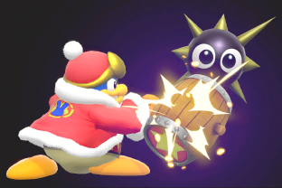 King Dedede performing the move Gordo Throw.