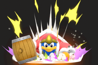 King Dedede performing the move Super Dedede Jump.