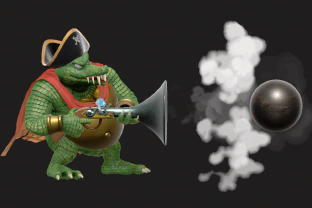 King K. Rool performing the move Blunderbuss.