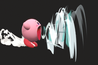 Kirby performing the move Inhale.