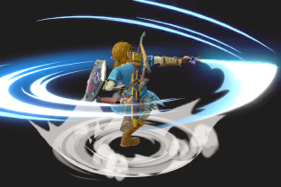Link performing the move Spin Attack.