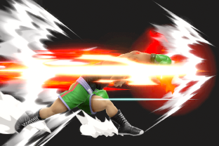 Little Mac performing the move Straight Lunge.