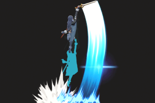 Lucina performing the move Dolphin Slash.
