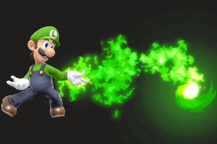 Luigi performing the move Fireball.