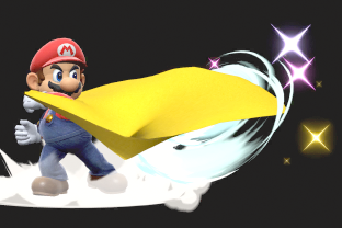 Mario performing the move Cape.