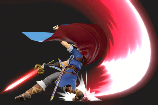 Marth performing the move Dancing Blade.