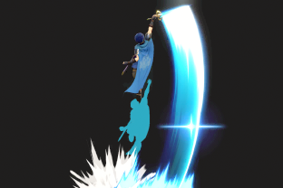 Marth performing the move Dolphin Slash.