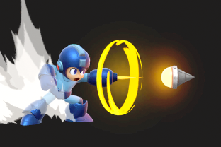 Mega Man performing the move Crash Bomber.
