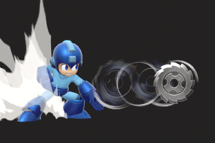 Mega Man performing the move Metal Blade.
