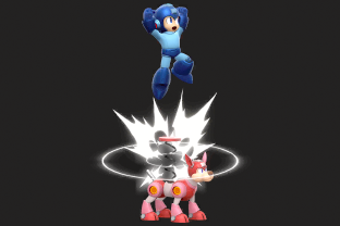 Mega Man performing the move Rush Coil.