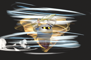 Meta Knight performing the move Mach Tornado.