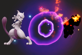 Mewtwo performing the move Confusion.