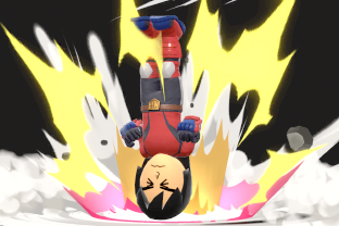 Mii Brawler performing the move Head-On Assault.