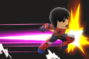 Mii Brawler performing the move Onslaught.