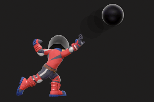 Mii Brawler performing the move Shot Put.