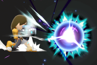 Mii Gunner performing the move Charge Blast.