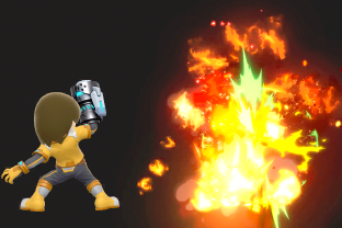 Mii Gunner performing the move Flame Pillar.