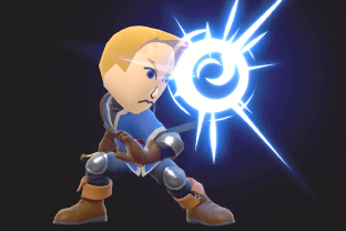 Mii Swordfighter performing the move Blade Counter.