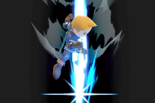 Mii Swordfighter performing the move Stone Scabbard.