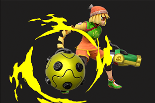Min Min performing the move 'ARMS Change' in Super Smash Bros Ultimate.