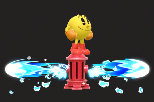 Pac Man performing the move Fire Hydrant.