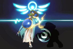 Palutena performing the move Counter.