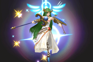 Palutena performing the move Warp.