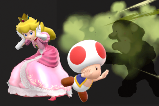 Peach performing the move Toad.