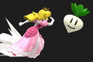 Peach performing the move Vegetable.