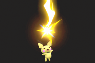Pichu performing the move Thunder.