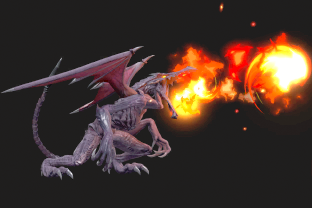Ridley performing the move Plasma Breath.