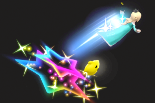 Rosalina and Luma performing the move Launch Star.