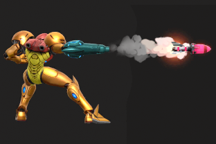 Samus performing the move Missile.