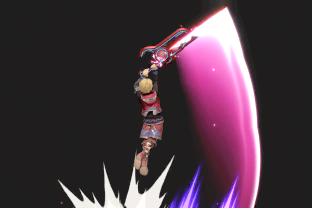 Shulk performing the move Air Slash.