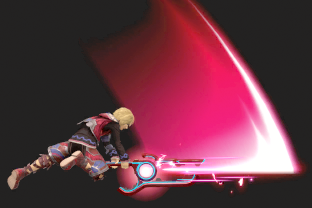 Shulk performing the move Back Slash.