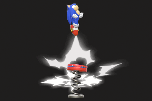 Sonic performing the move Spring Jump.