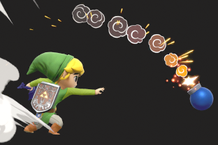 Toon Link performing the move Bomb.